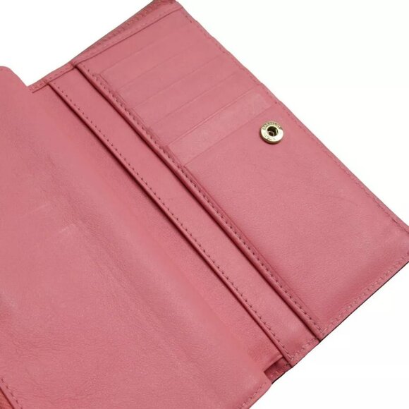 Auth Valentino Garavani Bifold Wallet Pink / Gold leather/metal authentic - Picture 2 of 12